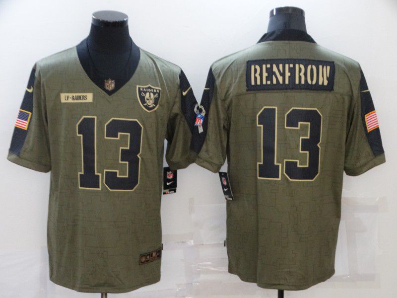 Men Oakland Raiders #13 Renfrow green Nike Olive Salute To Service Limited NFL Jersey